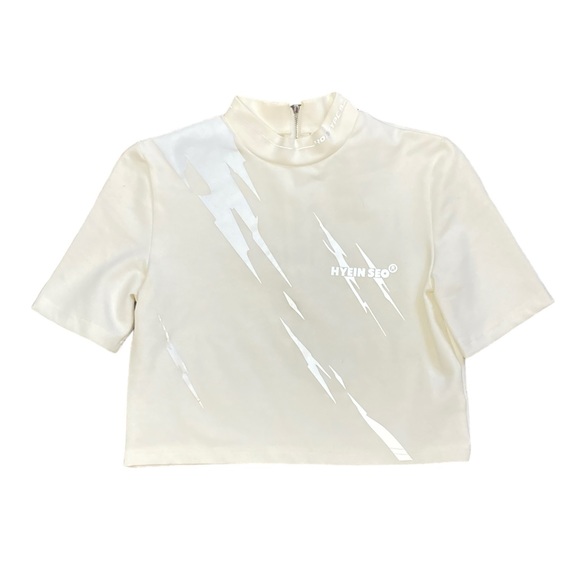 HYEIN SEO Reflective Thunder Top Women’s size 2 in Cream / Reflective 3M - Picture 2 of 9